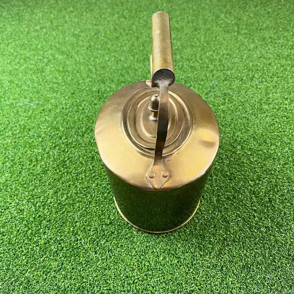 Vintage Brass Teapot Kettle Fixed Handle Copper Oval Shape Decor